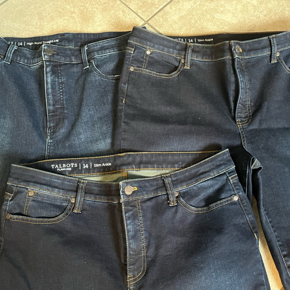 Talbots 3 pair NEW jeans size 14 womens